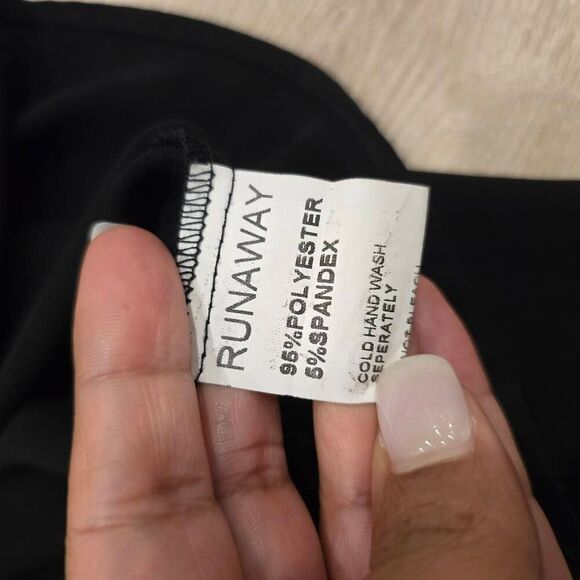 Runaway The Label Slim Belt Shirt Dress Womens 4 Black Notch Long Sleeve Stretch - Picture 9 of 9